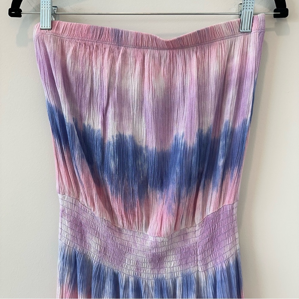 Becca Swim Cover Up Free Bird Strapless Tie Dye Beach Coverup Lake Beachy Pink - Picture 9 of 15